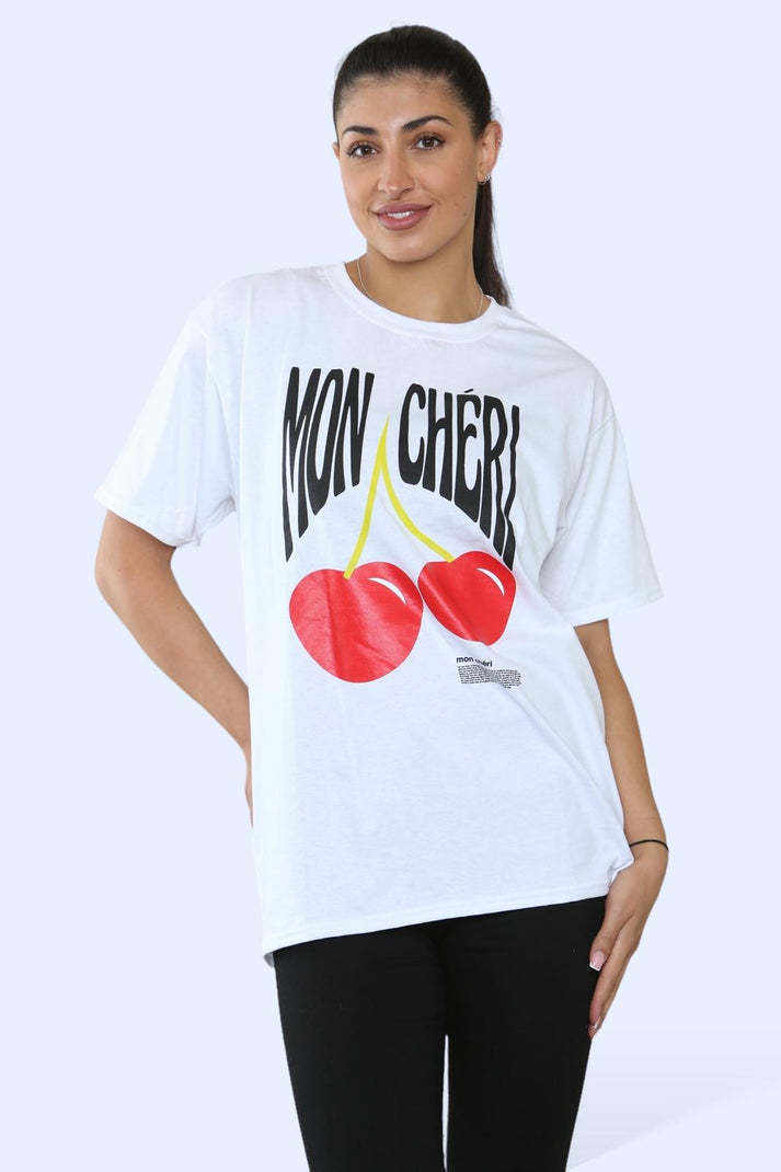 Camiseta Mujer MON CHERI - Estilo Retro y Divertido