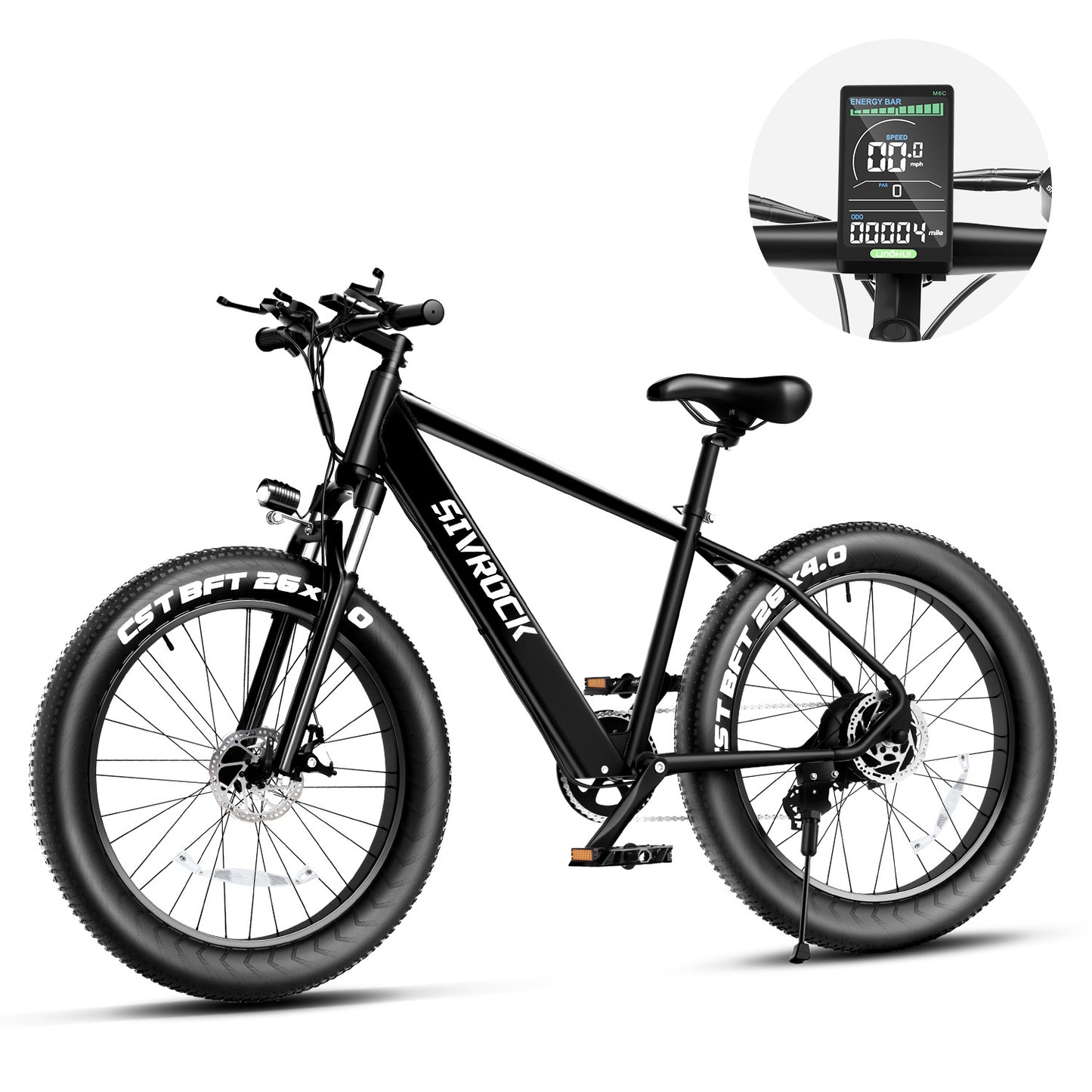 Bicicleta profesional para adultos 26 X 4.0 Inches Fat Tire Electric Mountain Bicycle, 1000W Motor 48V 15Ah Ebike For Trail Riding, Excursion And Commute, UL And GCC Certified