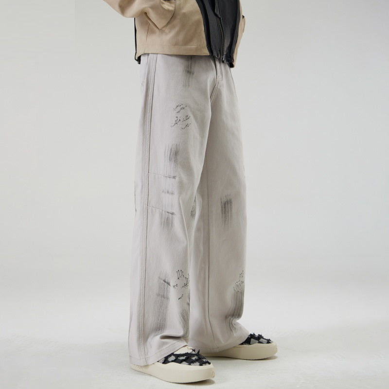 Jeans Hombre DISTRESSED WIDE LEG – Estilo Urbano con Toque Rústico