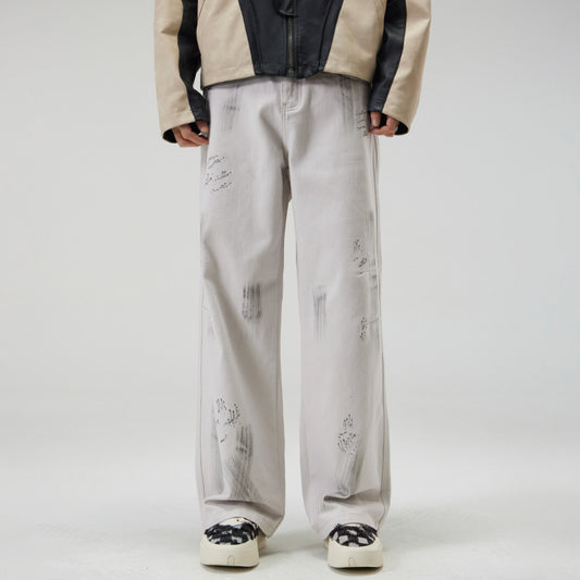 Jeans Hombre DISTRESSED WIDE LEG – Estilo Urbano con Toque Rústico