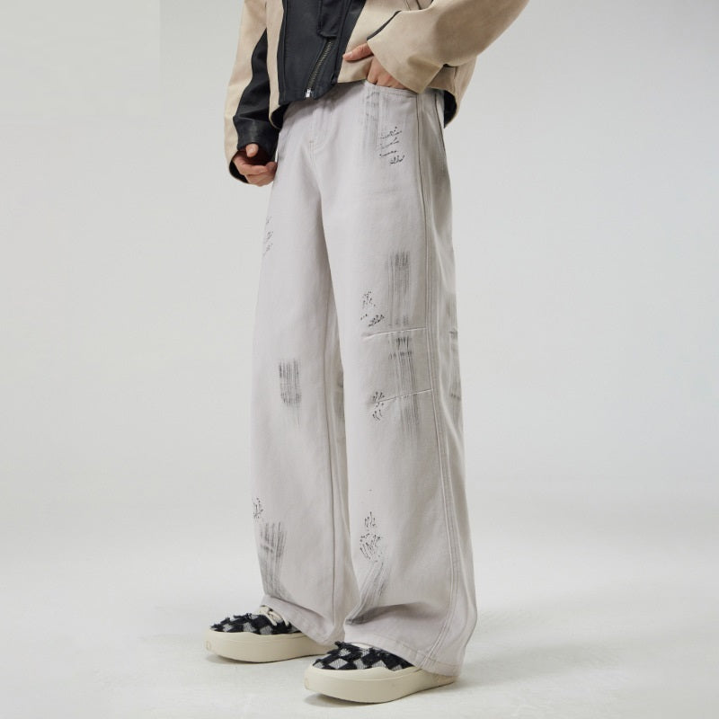 Jeans Hombre DISTRESSED WIDE LEG – Estilo Urbano con Toque Rústico
