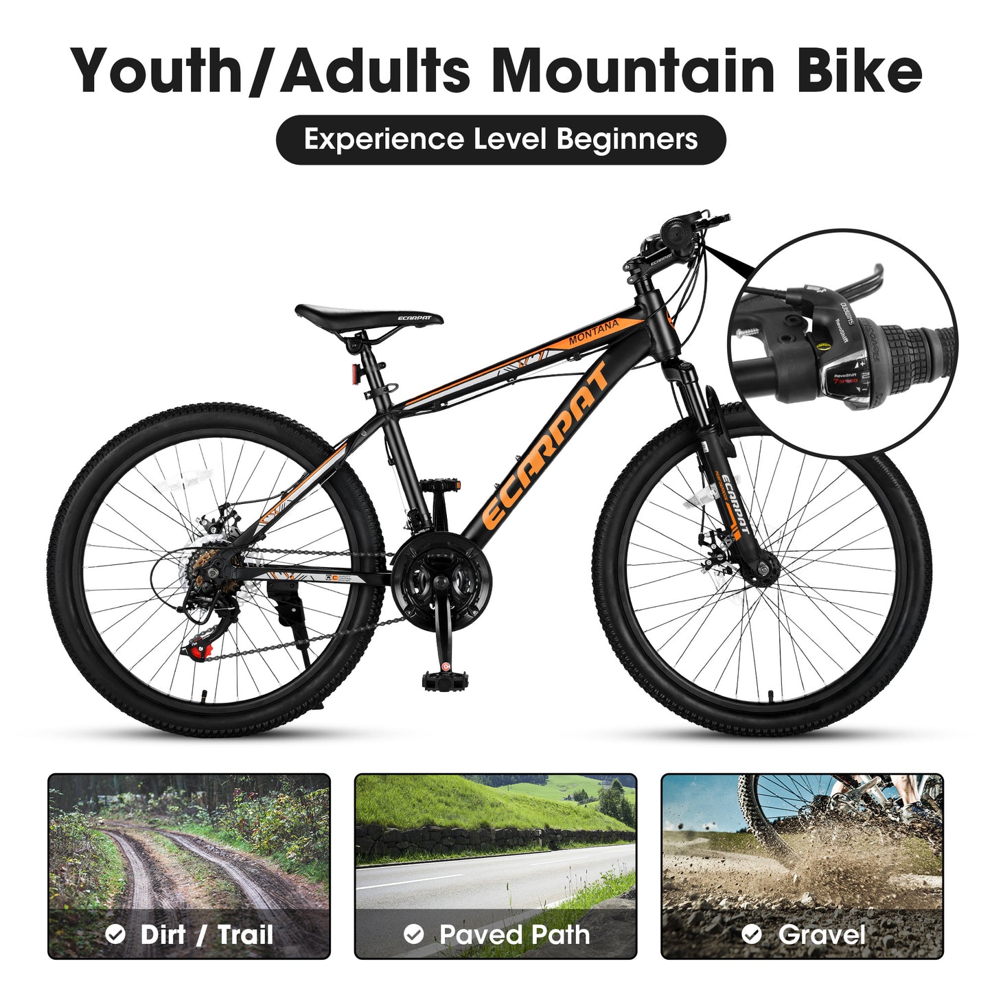 Bibicleta Ecarpat A24299-BLACK-ORANGE