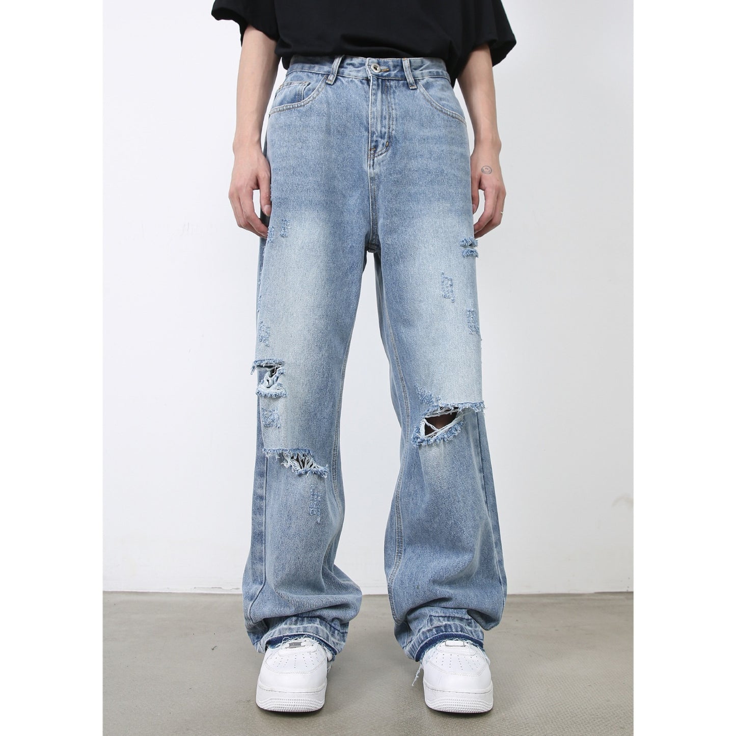 Jeans Hombre DISTRESSED HIGH WAIST – Diseño Moderno con Estilo Desgastado