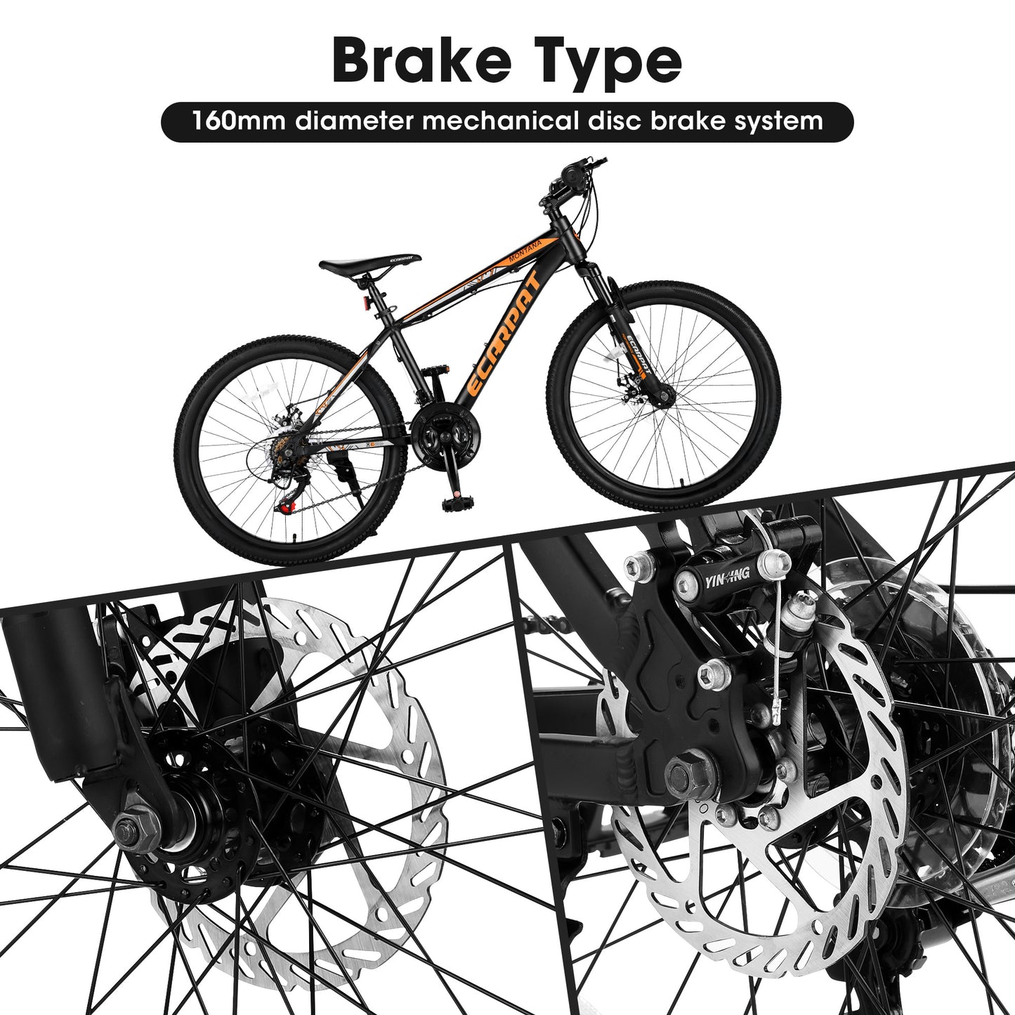 Bibicleta Ecarpat A24299-BLACK-ORANGE