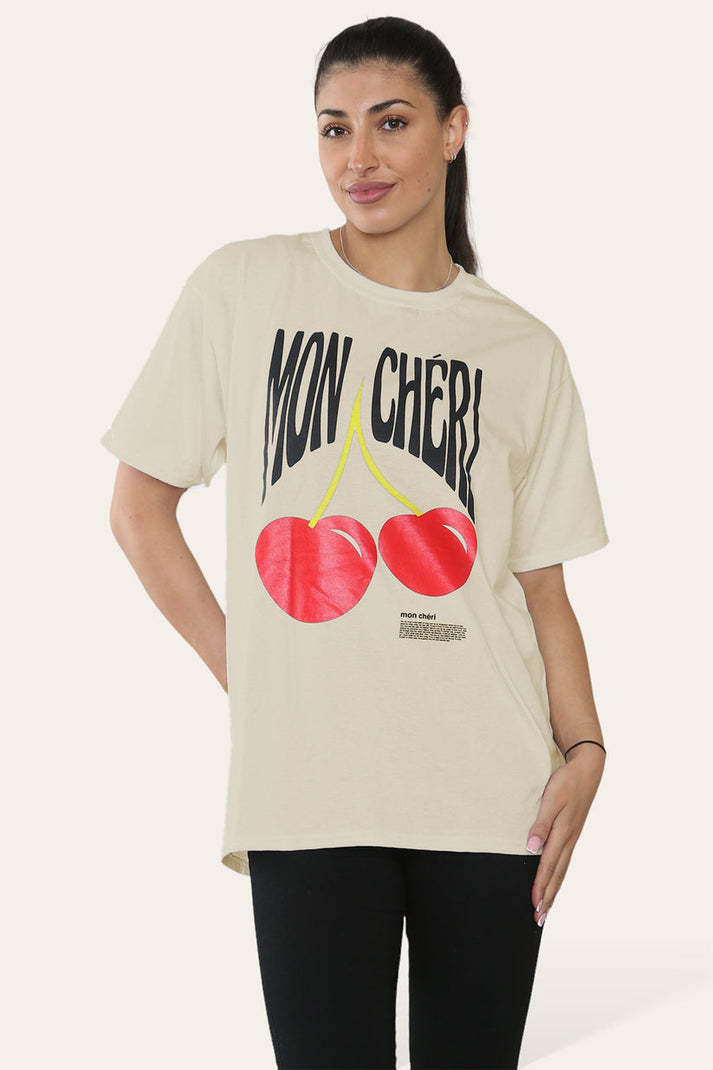 Camiseta Mujer MON CHERI - Estilo Retro y Divertido