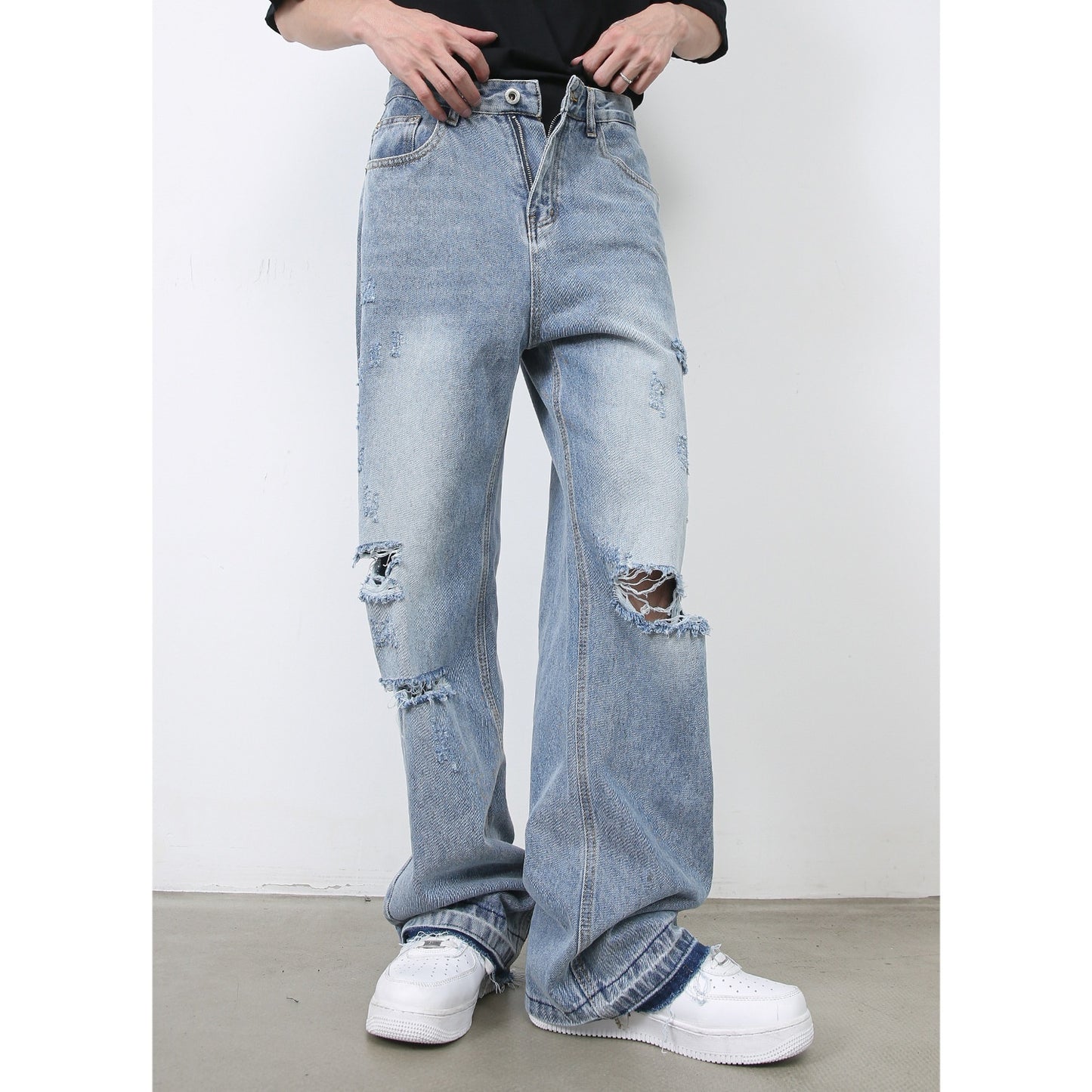 Jeans Hombre DISTRESSED HIGH WAIST – Diseño Moderno con Estilo Desgastado
